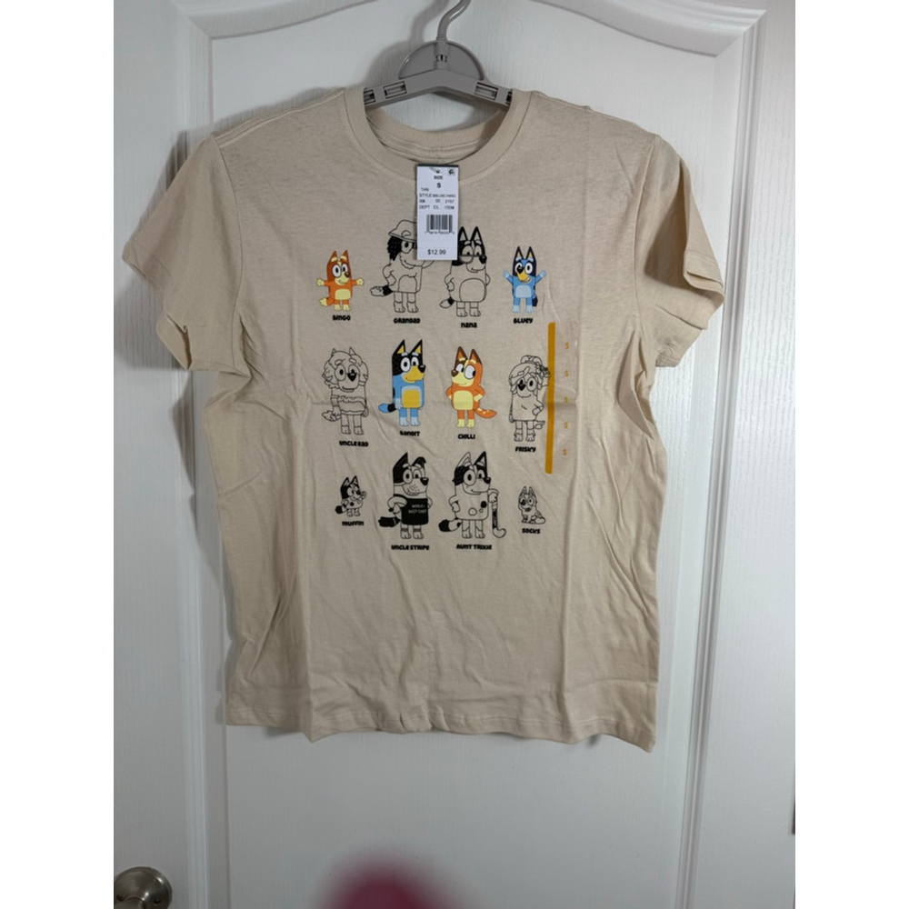 Bluey Short Sleeve Tee S Beige Multicolor
